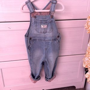 Oshkosh toddlers pink flowers overalls 18 months